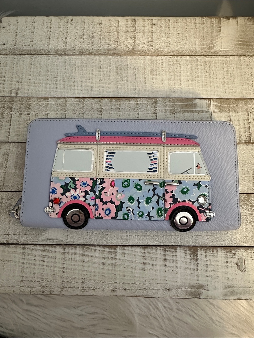 Kate spade California dreaming surfer van continental zip wallet